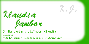 klaudia jambor business card